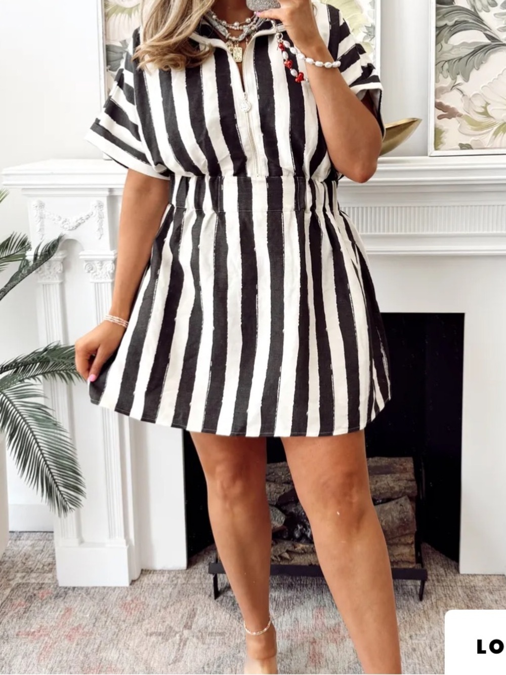 Emily McCarthy x small pull over Striped Black and White Sleeve Dress